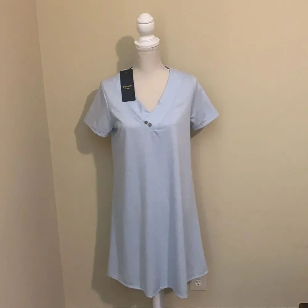 Cute Light Blue Knit Dress NWT
